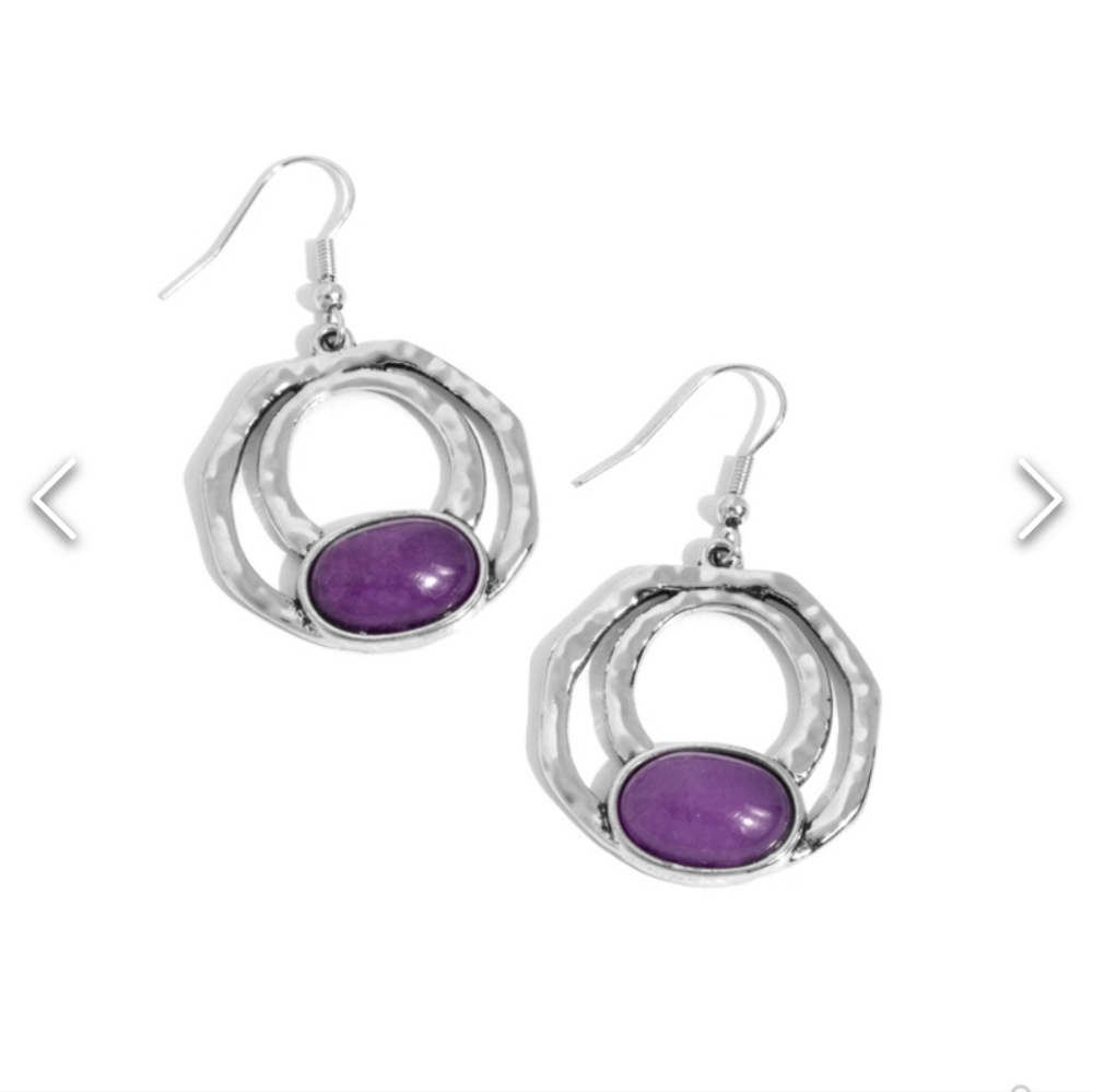 Terrestrial Retreat Purple Earrings SILVER Fishhook 💜